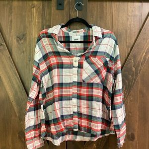 Aerie Christmas Flannel Pajama Shirt NWT